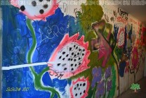 Farbenreiche Wandmalereien gehören zum künstlerischen Erscheinungsbild des Holzmarkts. (Bild: Natalia Siedler)